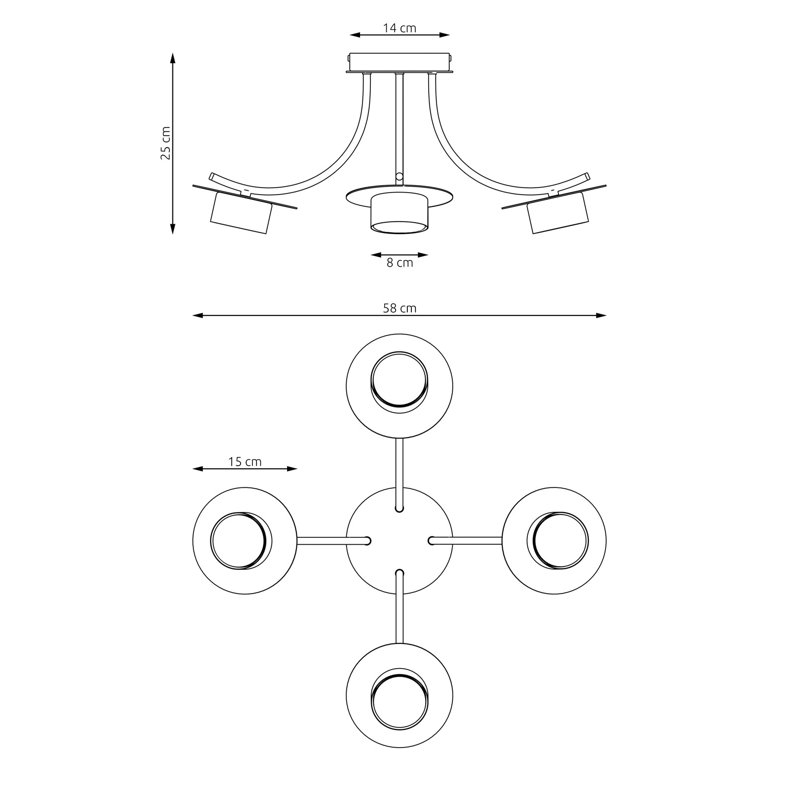 ENSO BL, 25cm H x 58cm W x 58cm D, 4
