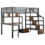 Lit mezzanine multifonctionnel en métal avec solutions de rangement pour espaces créatifs pour enfants