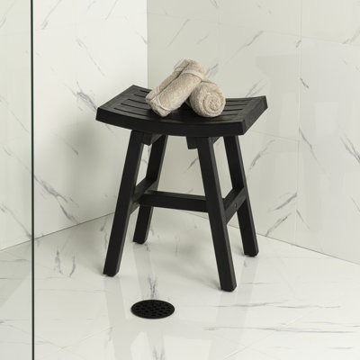 Tabouret de douche en bois d'acacia massif à lattes 15,75 po Tamlyn