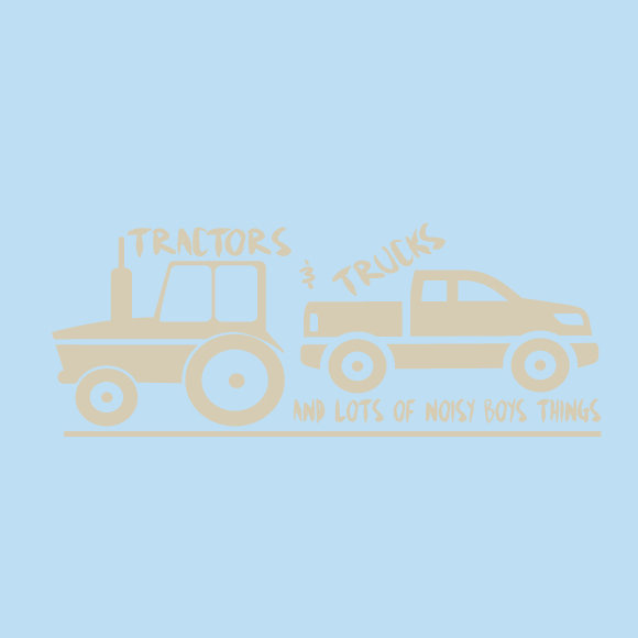 Décalcomanie murale tracteurs et camions, Beige