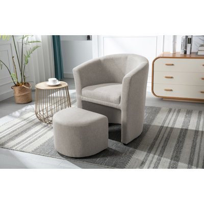 Alleria Fabric Accent Chair with Ottoman