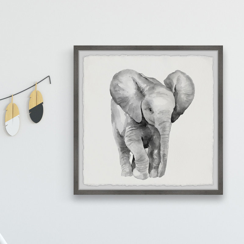 «Knepp Lonely Elephant», reproduction encadrée, H 32 po x l 32 po x P 1,5 po