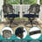9-Piece Outdoor Patio Dining Set, All Weather Cast Aluminum Patio Funiture Table And Chairs Set- Large 64" Square Table And 8 Cushioned Swivel Rocker Chairs, 2.2" Umbrella Hole-1786901294