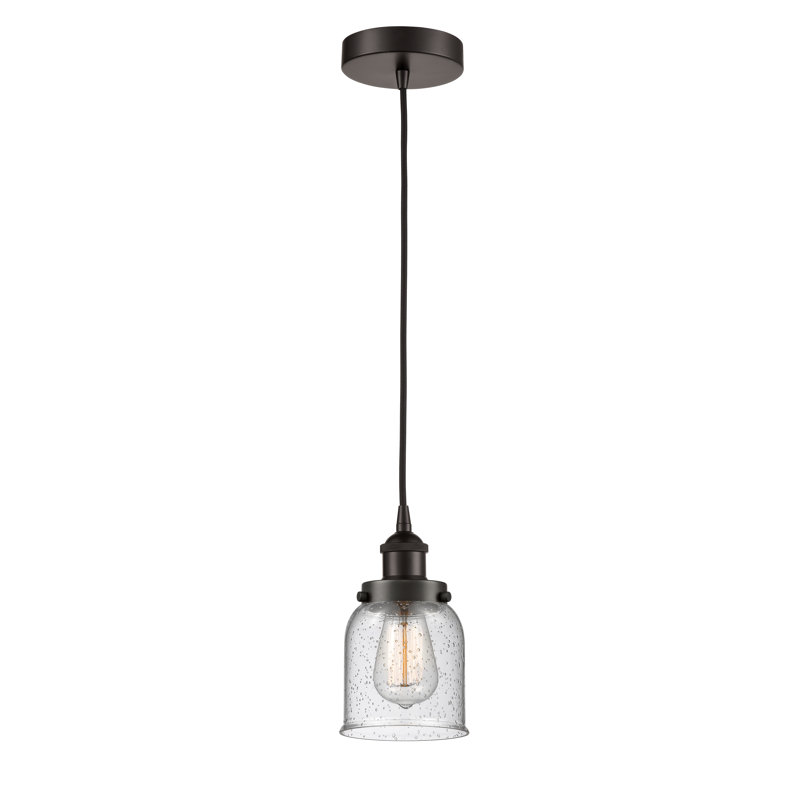 Luminaire suspendu en forme de cloche à 1 lumière Bucks, H 9,5 po x l 5 po x P 5 po, Bronze huilé