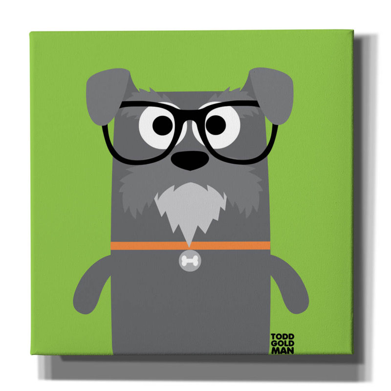 «Bow Wow Schnauzer» par Todd Art, H 37 po x l 37 po x P 1,5 po