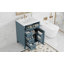 Meuble-lavabo gris 24 po avec lavabo, panneau de fibres à densité moyenne et bois d'hévéa, 3 tiroirs et armoire avec tablettes réglables, conception moderne pour les petites et moyennes salles de bain
