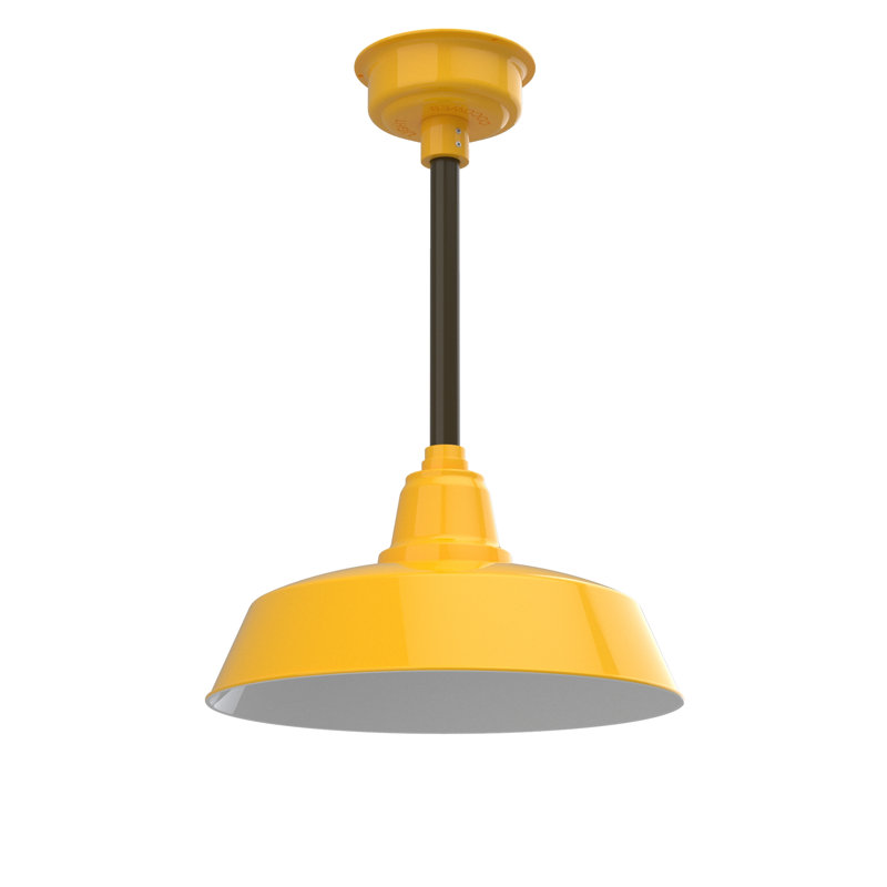 Vandervliet 1 - Light LED Single Pendant, 48" H x 16" W x 16" D, Yellow/Mahogany Bronze