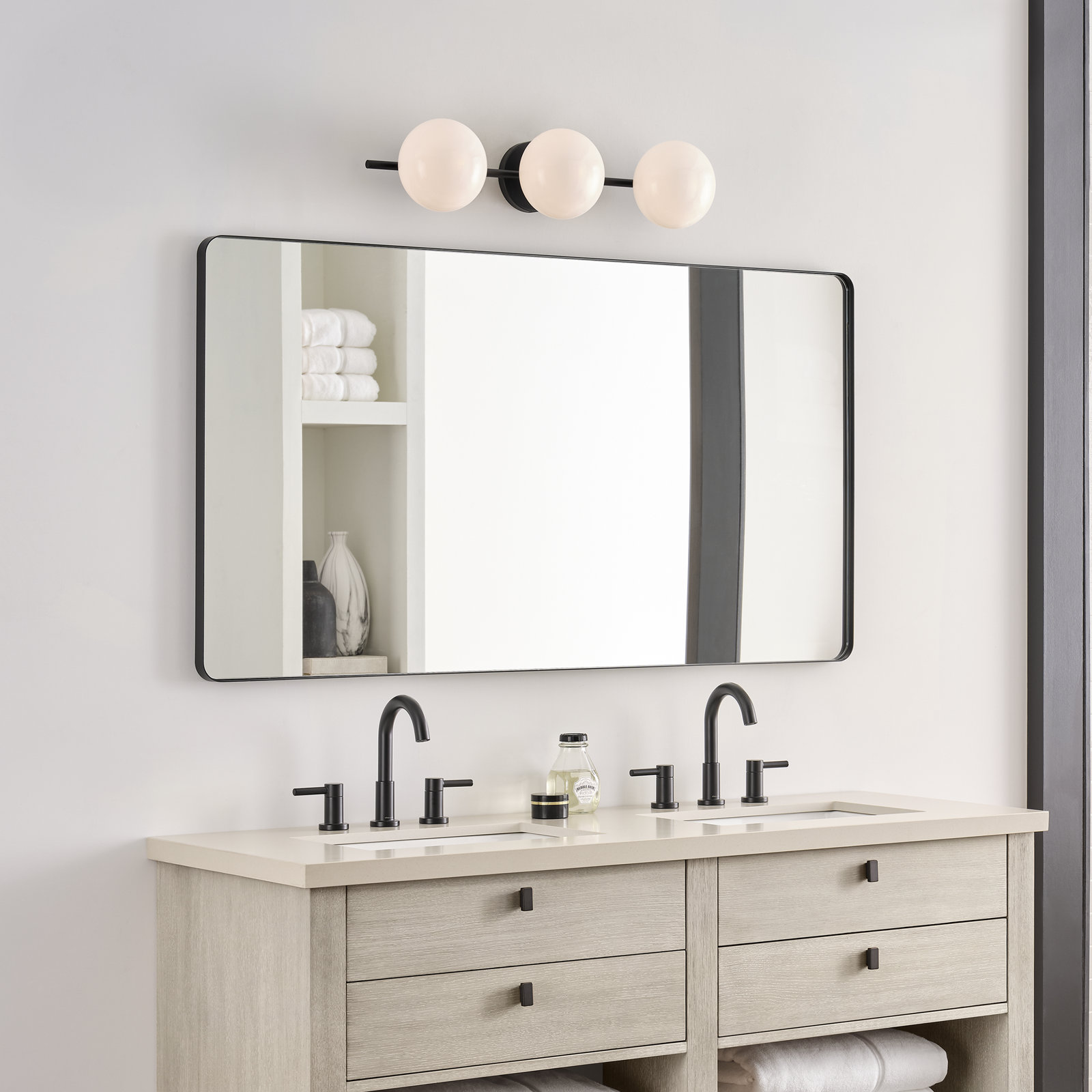 Vibi 3-Light Vanity Light, Black