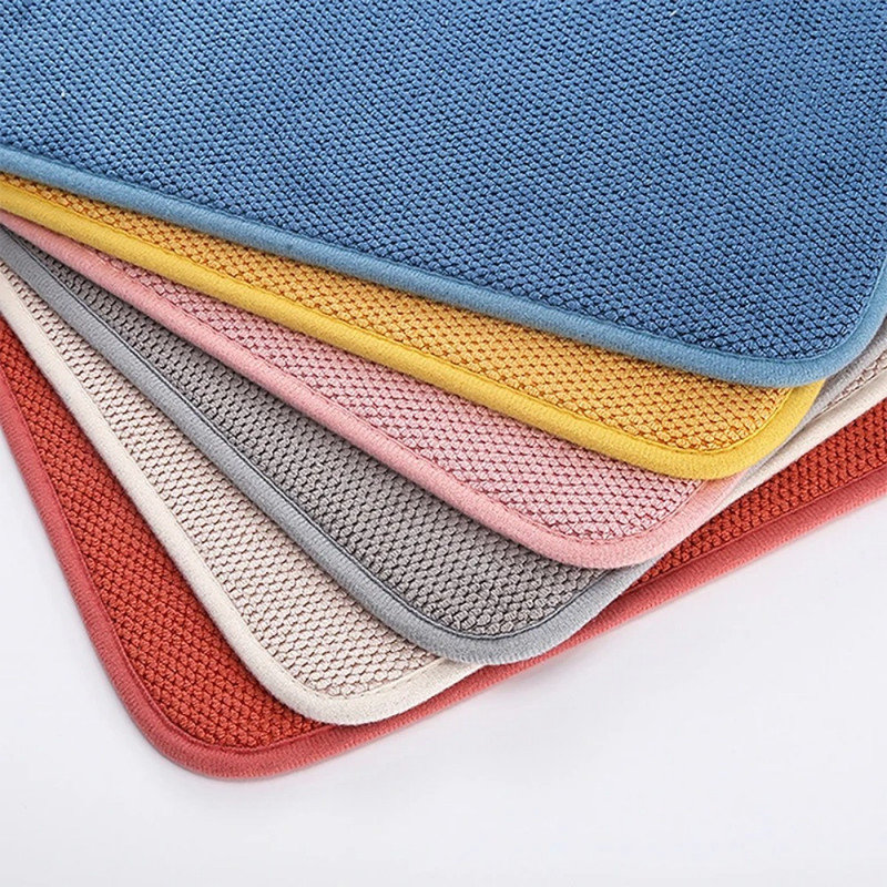 2 tapis de séchage de vaisselle multicolores multicolores pour tapis, Gris / beige