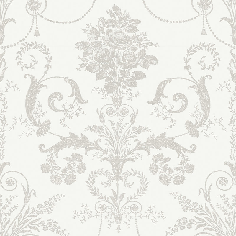 Rouleau de papier peint Laura Ashley Josette, Gris colombe / blanc