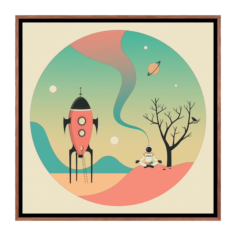 Explorez II, art encadré pour enfants, Toile classique avec cadre brun, H 18 po x l 18 po x 1,5 po