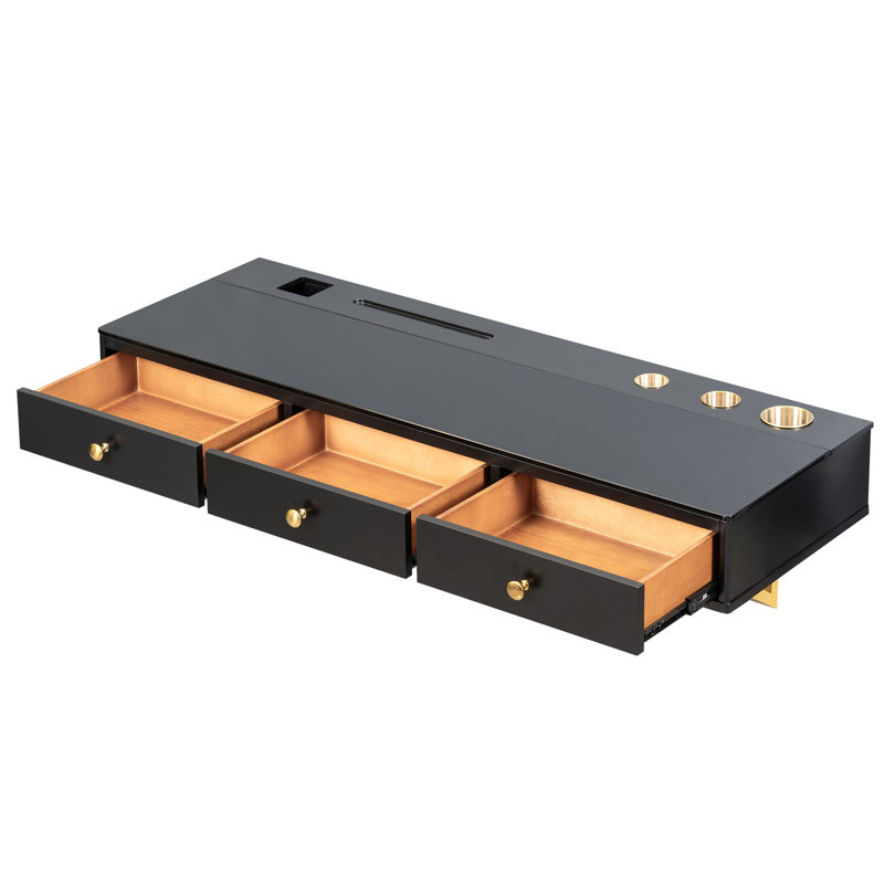 Tablette flottante avec tiroir GO 47 ", Noir