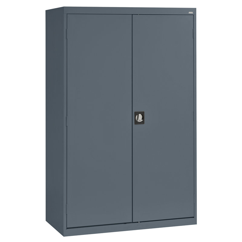 Steel Single Storage Cabinet ( H x W x D), 72" H x 46" W  x  24" D, Charcoal