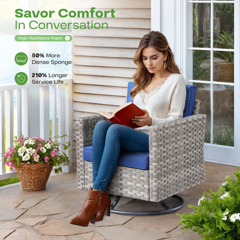 Ensemble de conversation modulaire avec coussins 9 pièces Baili, Marine