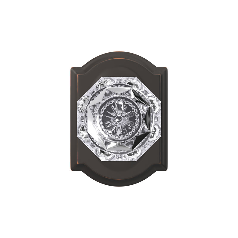 Alexandria Hall-Closet and Bed-Bath Glass Knob with Camelot Trim, Aged Bronze