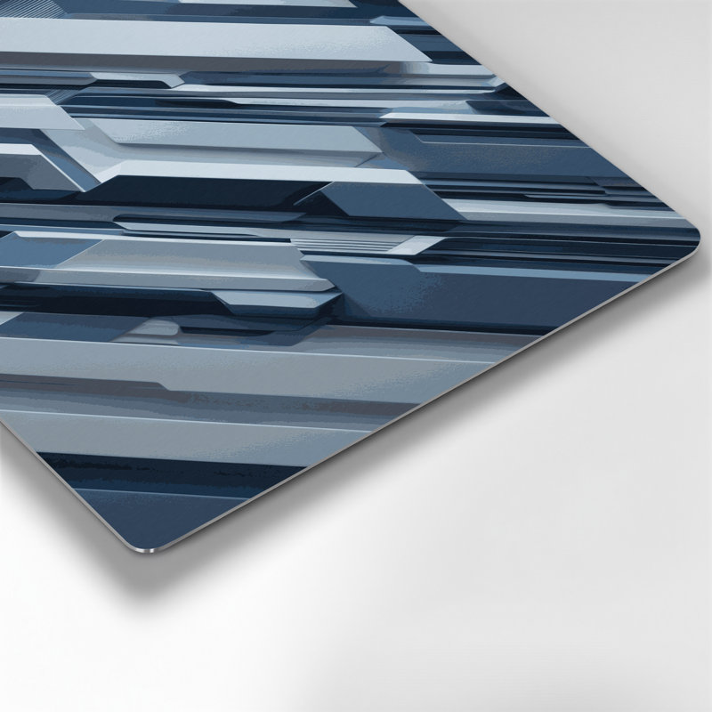 Geometric Abstraction 32 Gray Metal Wall Art, 11" H x 14" W