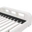 Grand lit plateforme tapissier avec table de chevet multimédia et tablettes de rangement, blanc-1034375006
