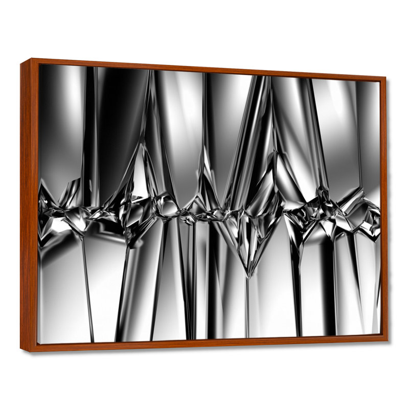 " Black White Crystal Background ", 30" H x 40" W, Floater Framed, Brown