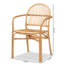 Chaise avec accoudoirs en rotin brun Charnessa