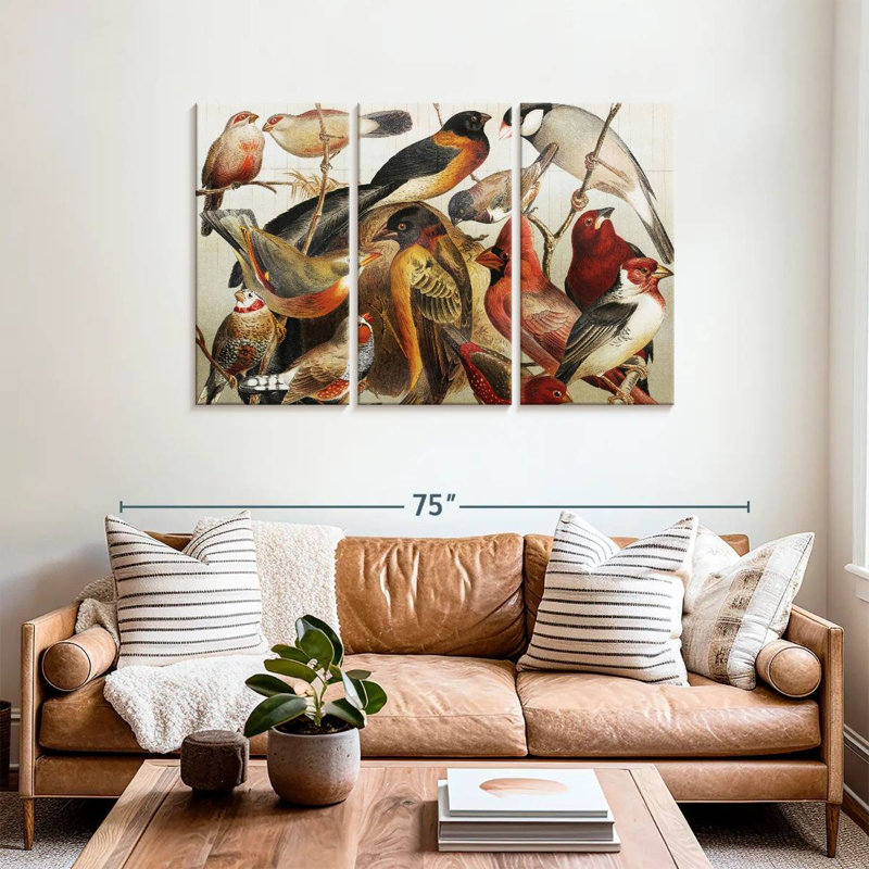 Collection d'oiseaux botaniques Brampt II, H 36 po x l 57 po
