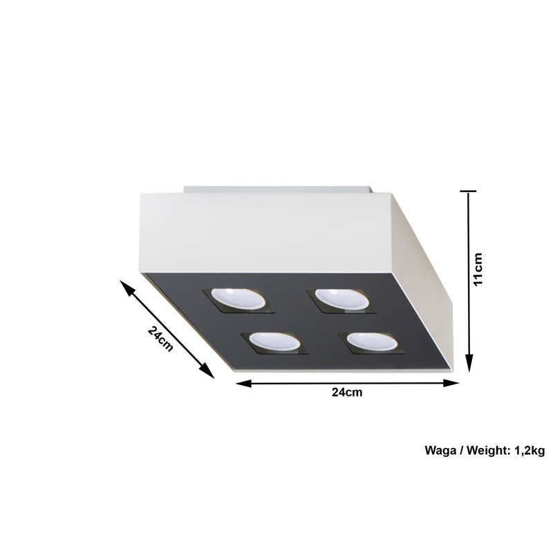 Cargile Semi Flush Mount, White
