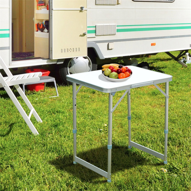Table de camping pliante 23 po avec hauteur réglable, table portable légère avec poignée de transport, table de camping pliante pour l'extérieur