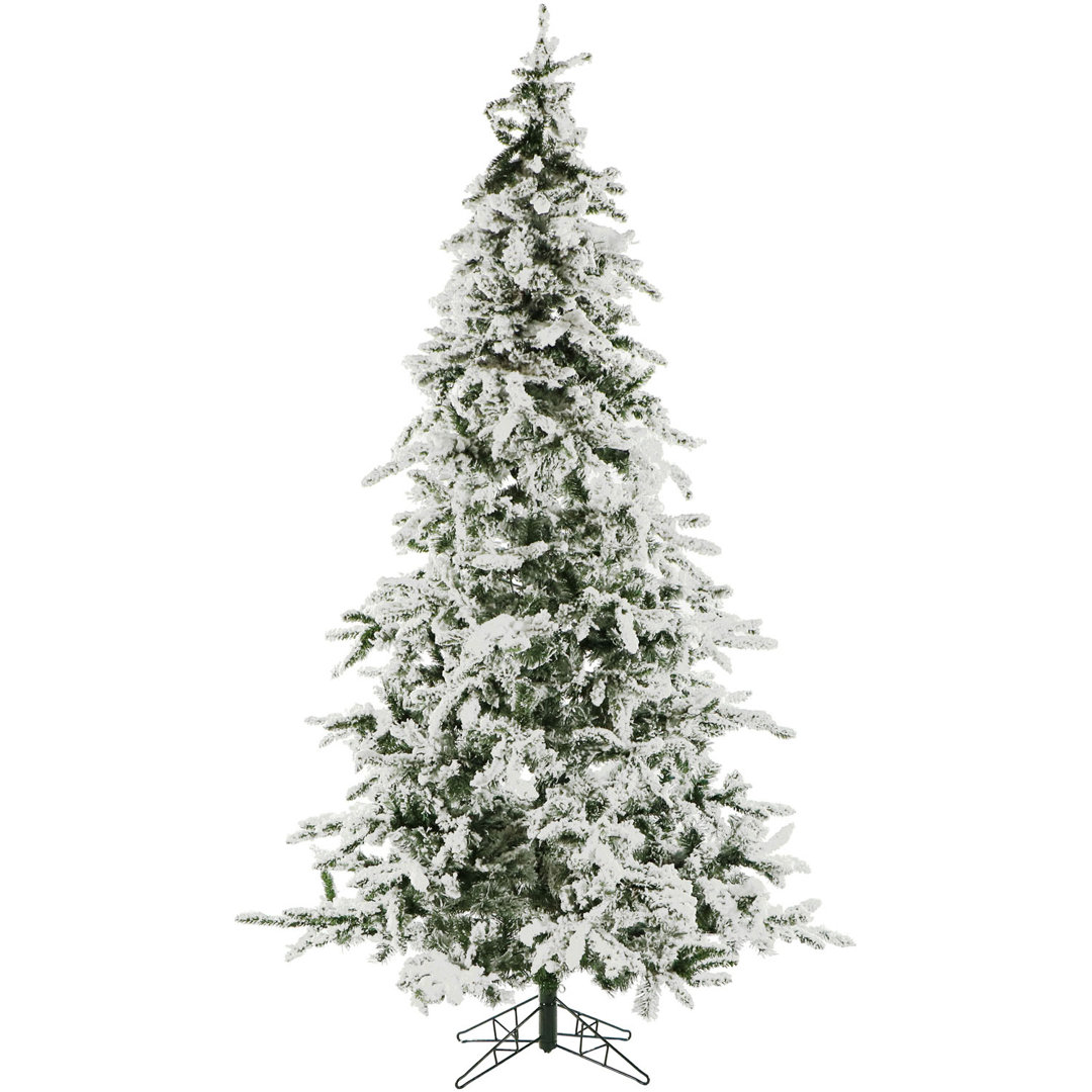 7.5' Snow Pine Artificial Christmas Tree with 550 Clear Lights Christmas Time