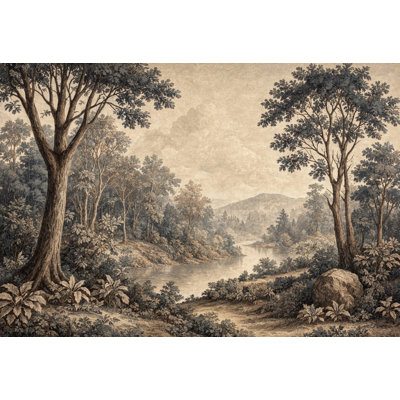 Vintage Landscape Wallpaper Forest Scenic Wallpaper Wall Mural