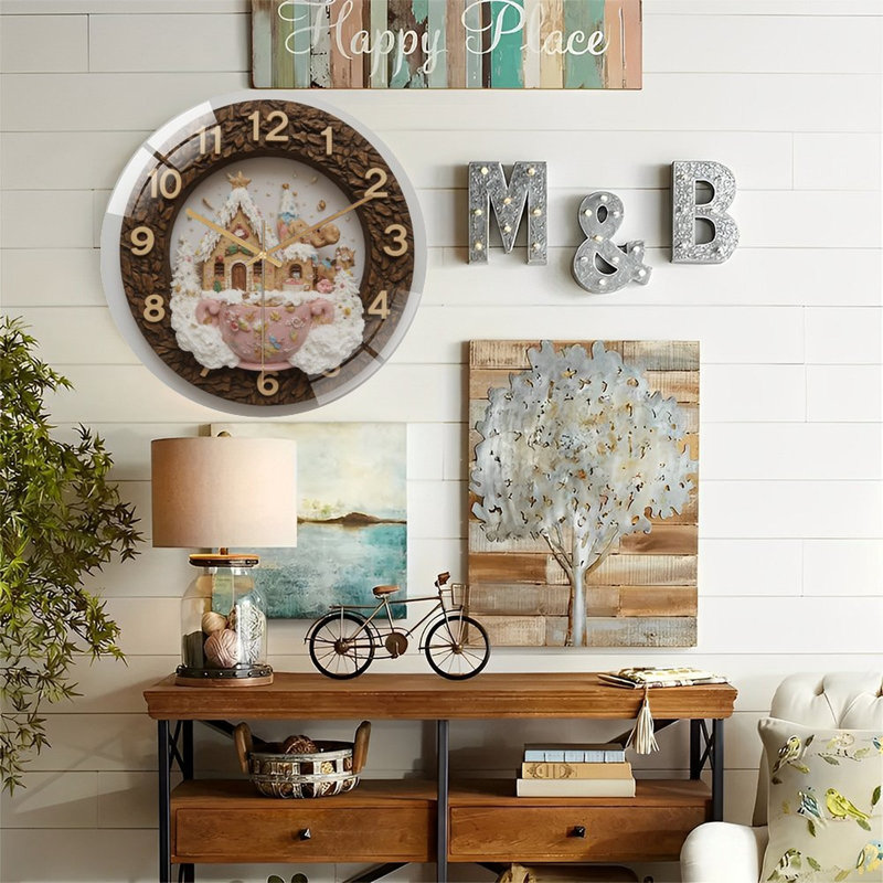 Horloge murale moderne en verre 12 po
