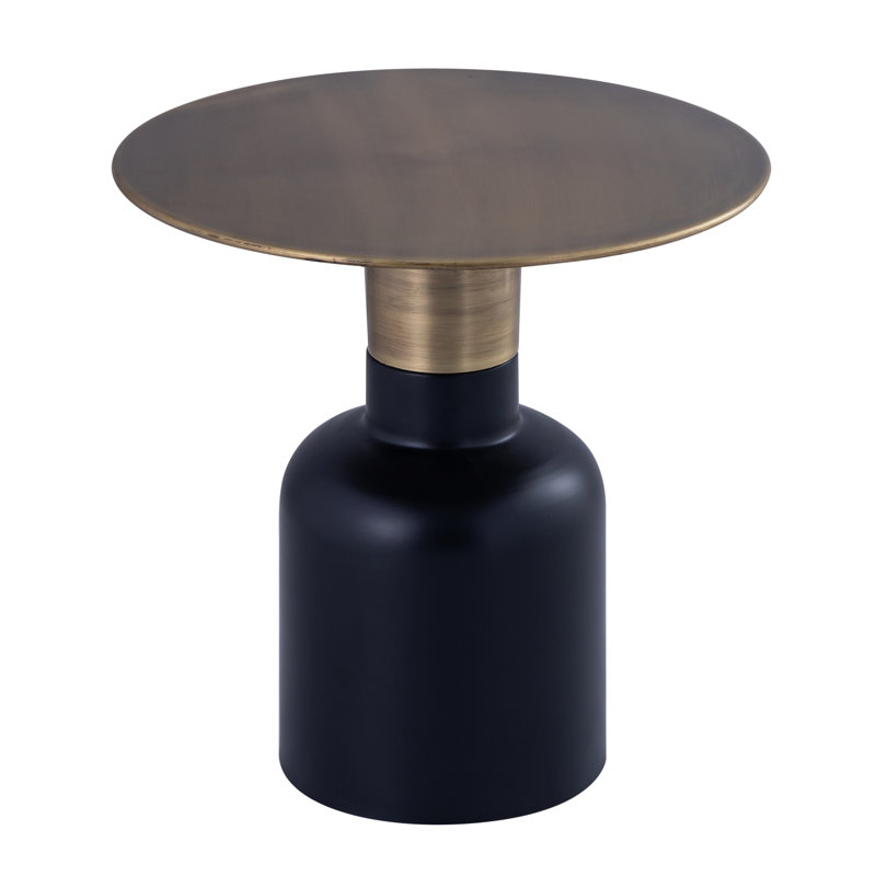 Vida Steel End Table, Antique Brass