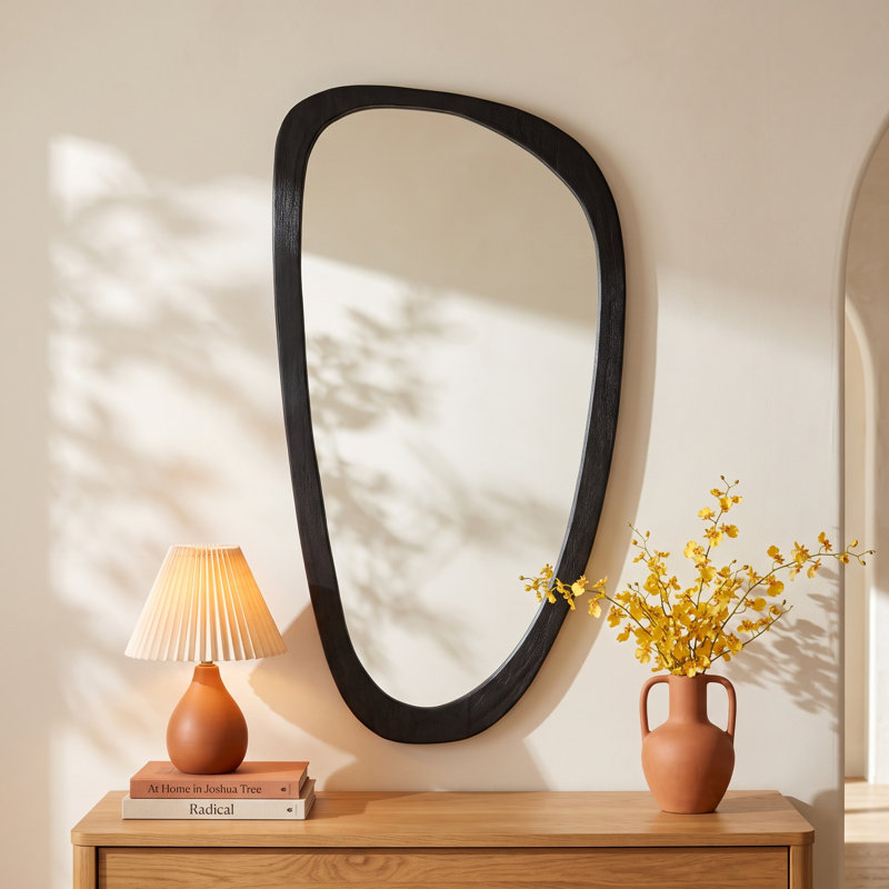 Contour Black Mango Wood Wall Mirror