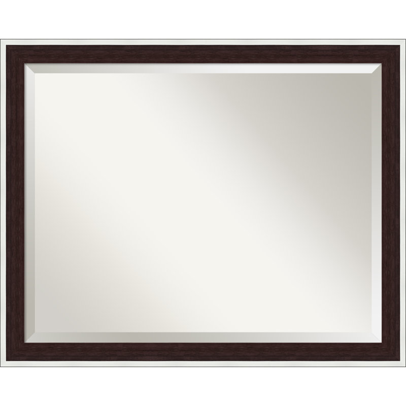 Maya Beveled Framed Wall Mirror, 25.25" x 31.25", Espresso Silver