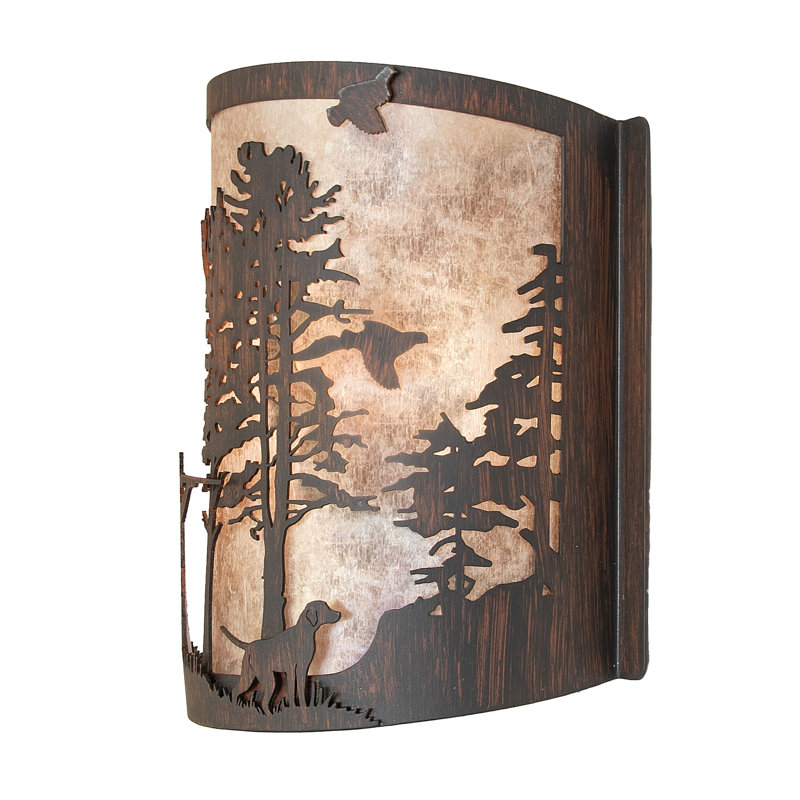 8" Wide Quail Hunter W/Dog Wall Sconce