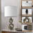 Aliya 24.5 in. Gray Modern Dimmable Resin Bedroom Living Room Bedside Desk Nightstand Table Lamps With USB Port-746406519