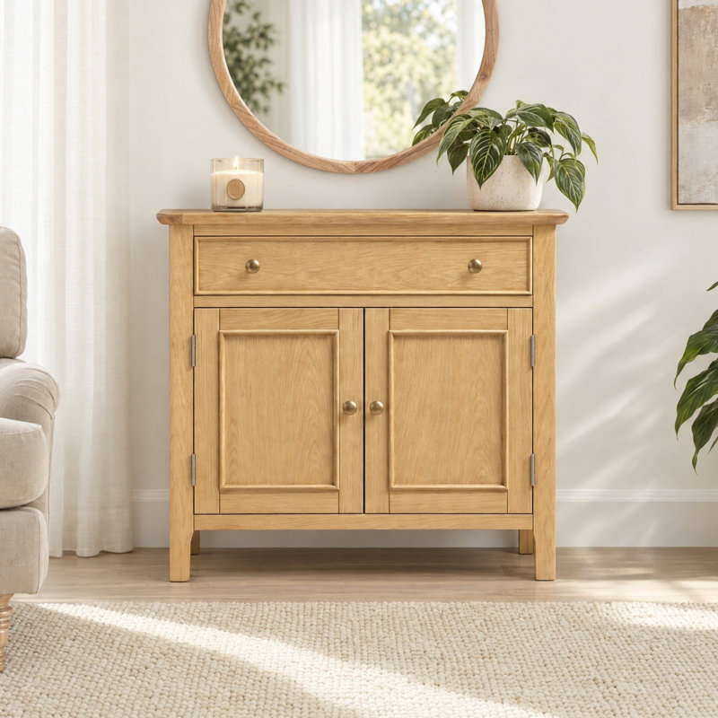 Bodkin Hallway Living Room Sideboard Storage With Drawers & Cupboard - Simple & Elegant Scandi Style, Oak