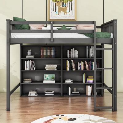 Illar Full Loft Bed with Shelves by SATING