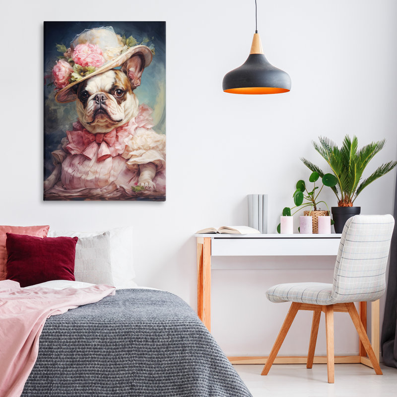 Elegant Lady French Bulldog Canvas, design par Wumples, H 30 po x l 20 po