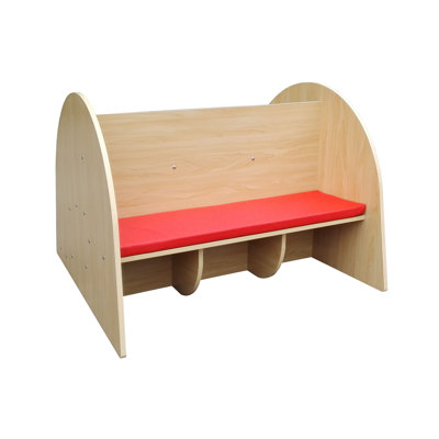 Bibliothèque en bois avec coussin de siège, banc de bibliothèque pour enfants