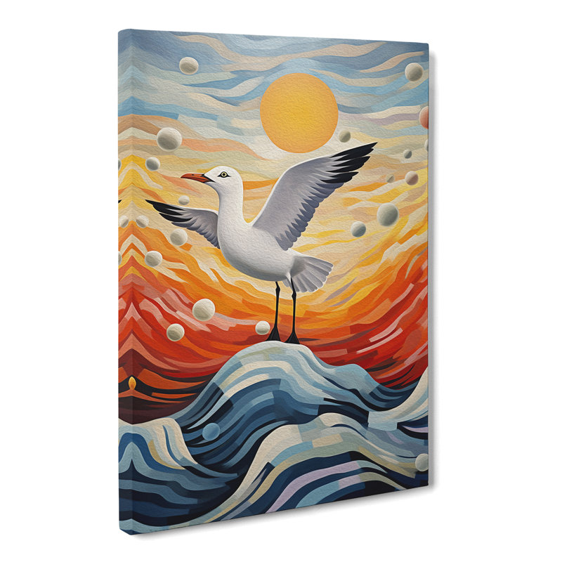 Seagull Abstract - No Frame Print, 60cm H x 40cm W x 3cm D