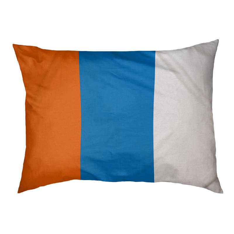 Coussin extérieur Oklahoma, Très grand (l 50 po x P 40 po x H 17 po), Rouge-orange / bleu / blanc