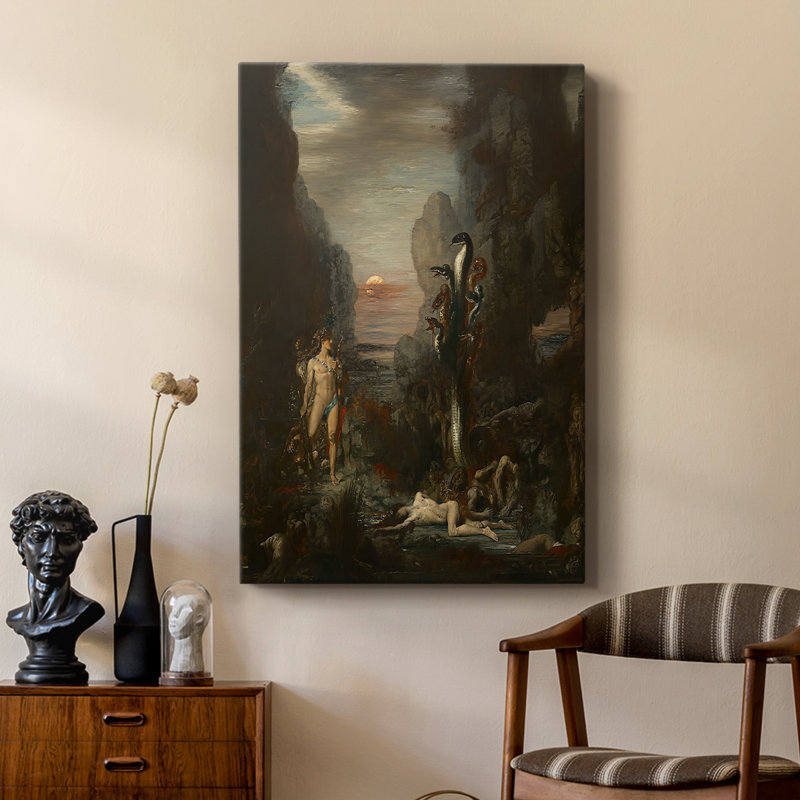 «Hercules and the Lernaean Hydra», toile tendue par Gustave Moreau, 18 x 27