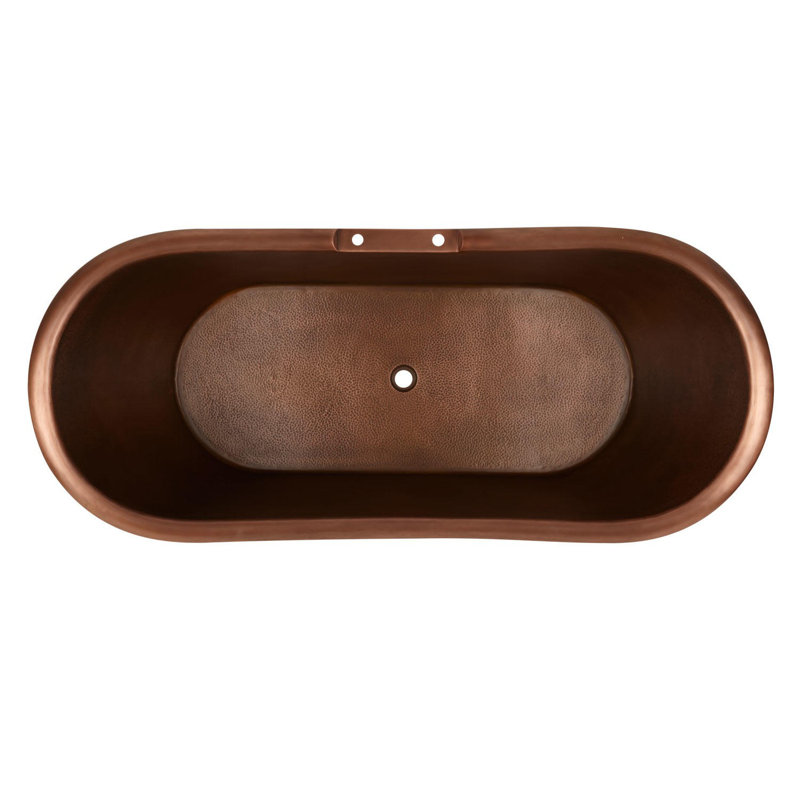 720mm x 260mm Freestanding Soaking Copper Bathtub