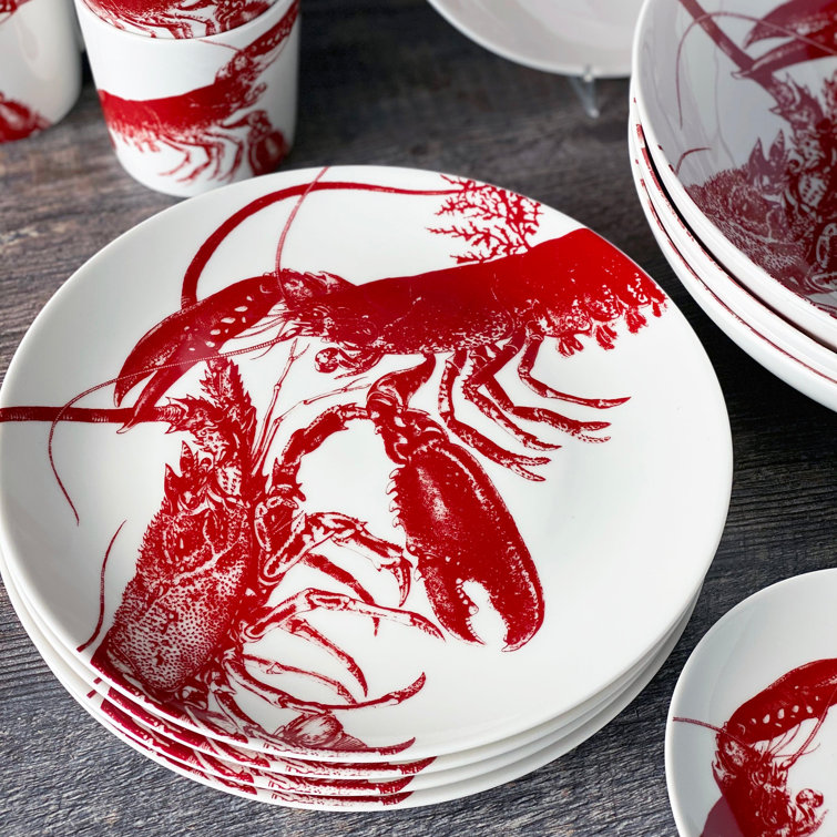 Caskata Lobsters Porcelain China Dinner Plate Set | Perigold