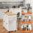 Kitchen Island Cart With Solid Wood Top, 35.4" Width Mobile Carts With Storage Cabinet, Rolling Kitchen Table With Spice Rack, Towel Rack, And Drawer, Portable Islands On Wheels