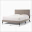 Structure de lit plateforme tapissier gris