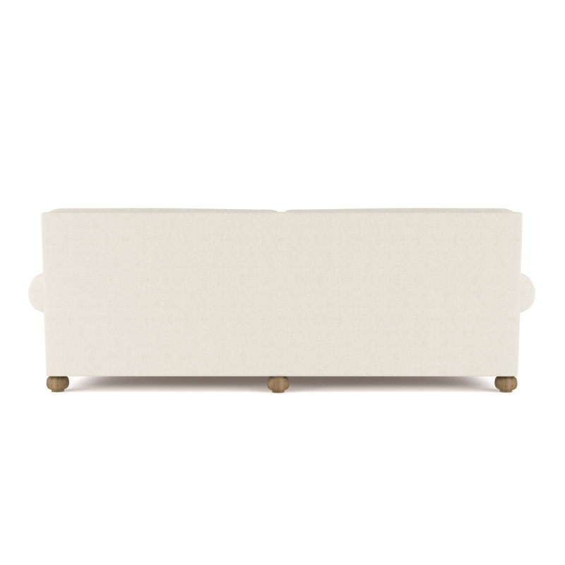 Leroy Rolled Panel-Arm Daybed with Bun Feet, Vintage Leather Blanc, Natural