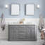 60" Palace Collection Quartz Carrara Cashmere Grey Bathroom Vanity Set With Hardware, Mirror in Polished Nickel (PVD) Finish-413883692-496169837