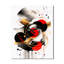 Horloge murale abstraite rouge et noire V - formes abstraites surdimensionnée-569094925
