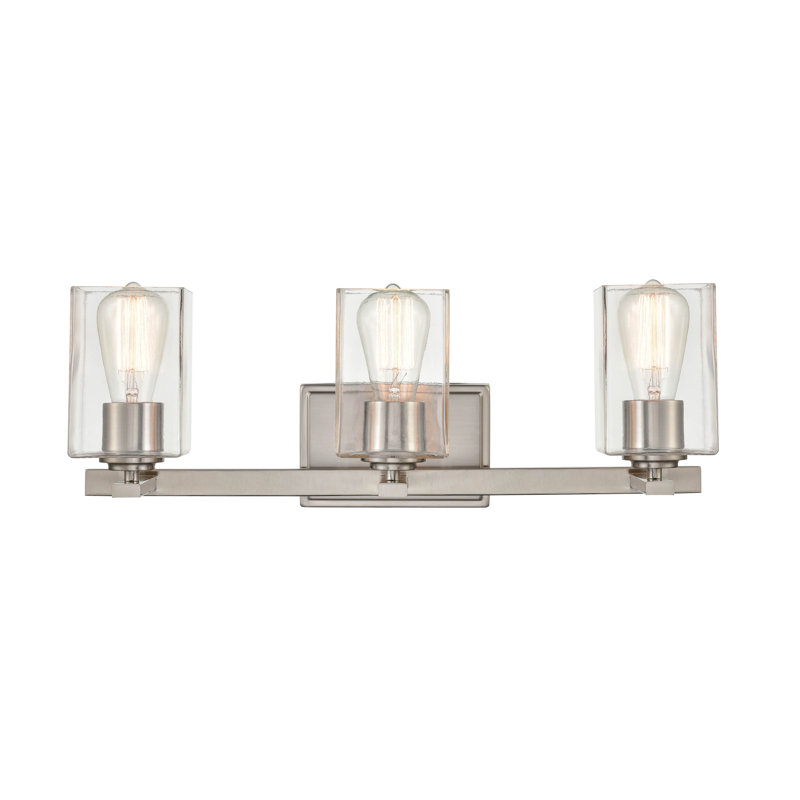 3 - Light Dimmable Vanity Light, Brushed Nickel