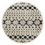 Tapis rond bleu / crème / brun clair en laine touffeté à la main -1045226457